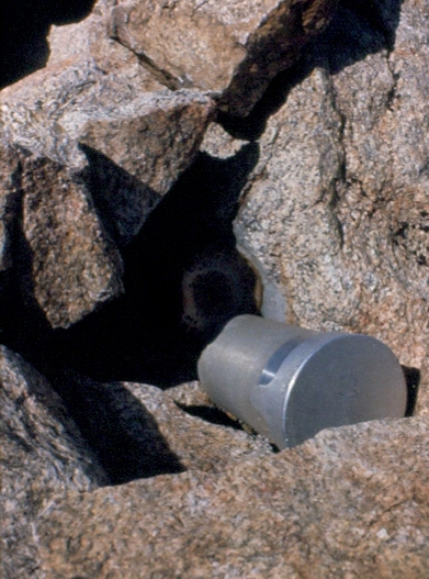 BM and register can on Coyote Peak