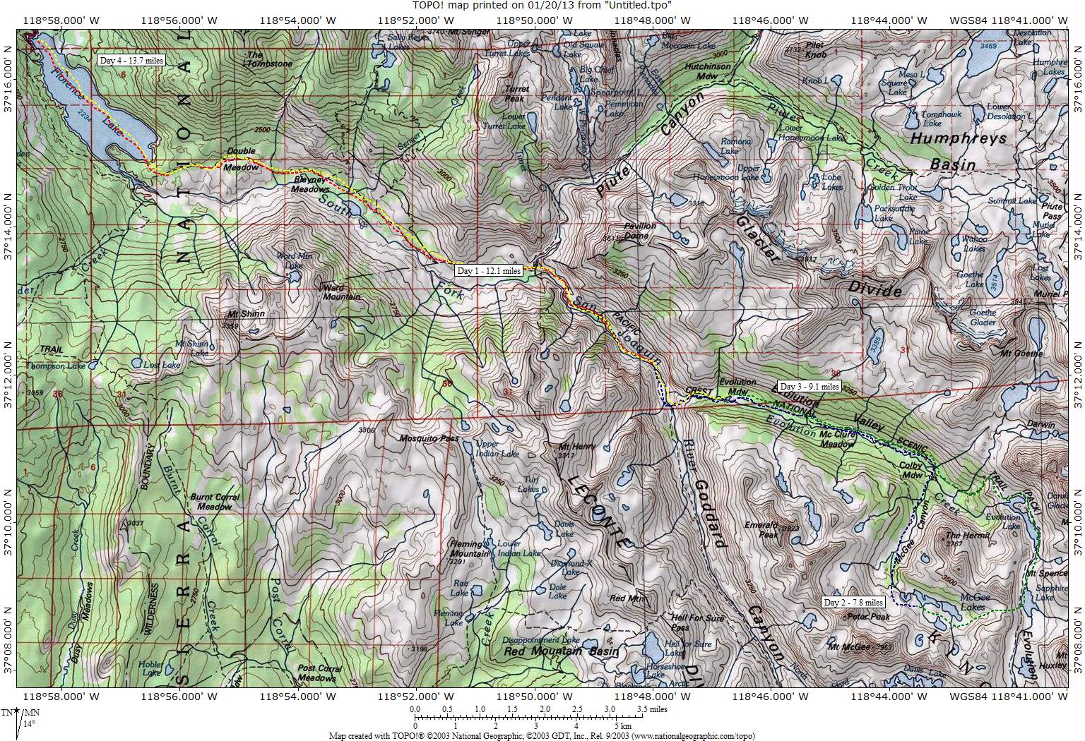 McGee Lakes Map