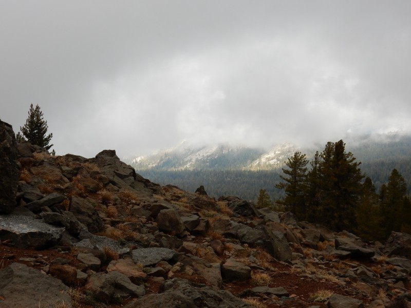 low clouds on Crown Ridge